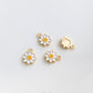 18K Gold Plated Daisy Flower Enamel Bead or Charm