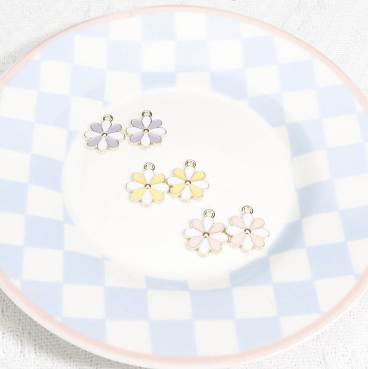 18MM Colorful Flower Enamel Charms