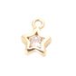 18K GOLD PLATED Star Charm with Rhinestone (6MM x 8MM)