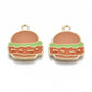 18MM Hamburger, Fast Food Themed Enamel Charm