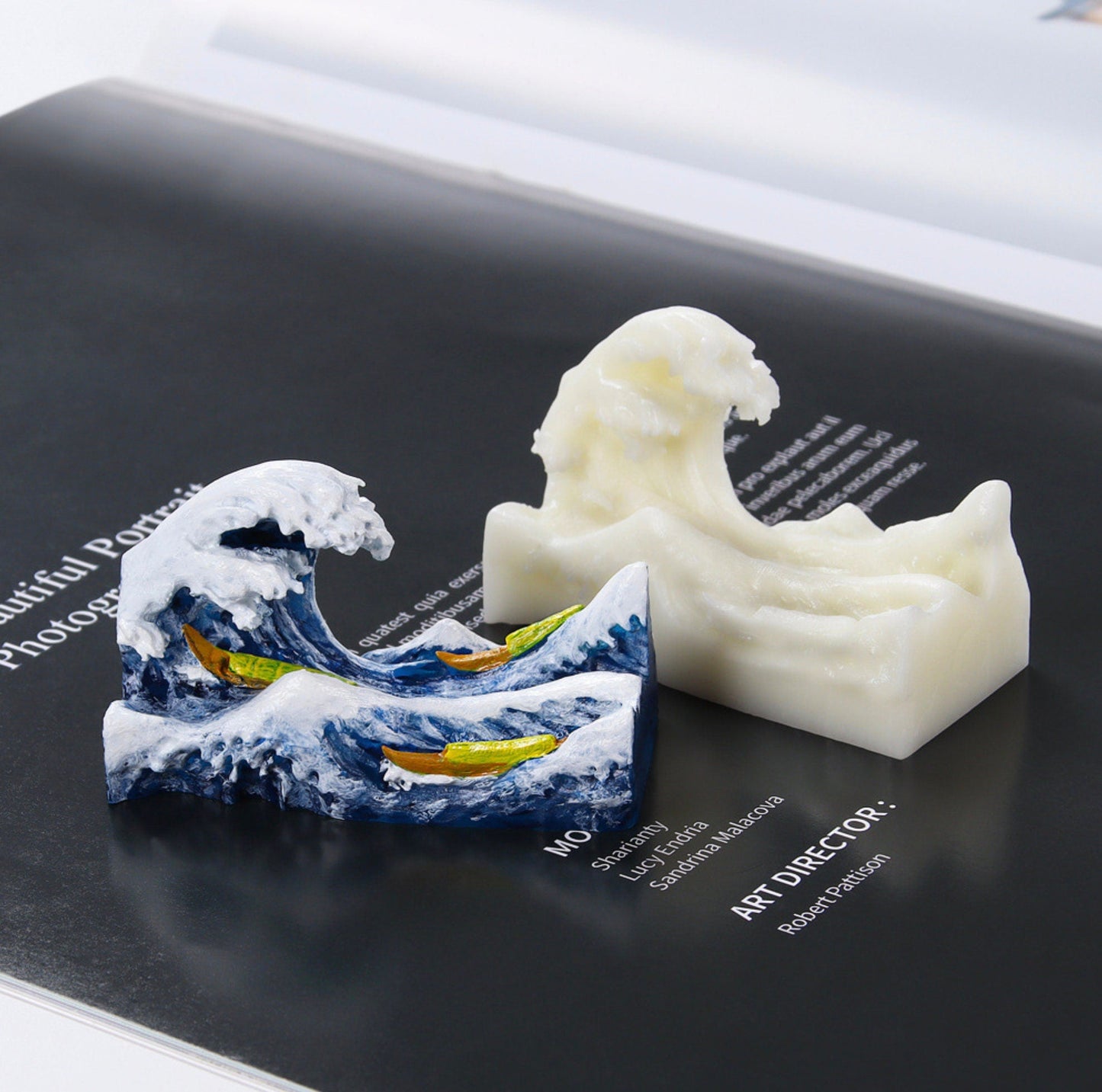 3D Printed Ocean Wave Blocks, Ocean Sea Life Themed Model