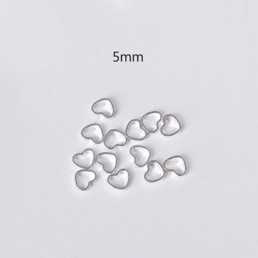 5MM Heart Shaped Silver Mini Open Back Bezel