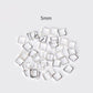 5MM Square Shaped Silver Mini Open Back Bezel