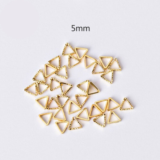 5MM Triangle Shaped Gold Mini Open Back Bezel