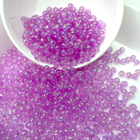 6MM/8MM AB Lilac Acrylic Iridescent Beads