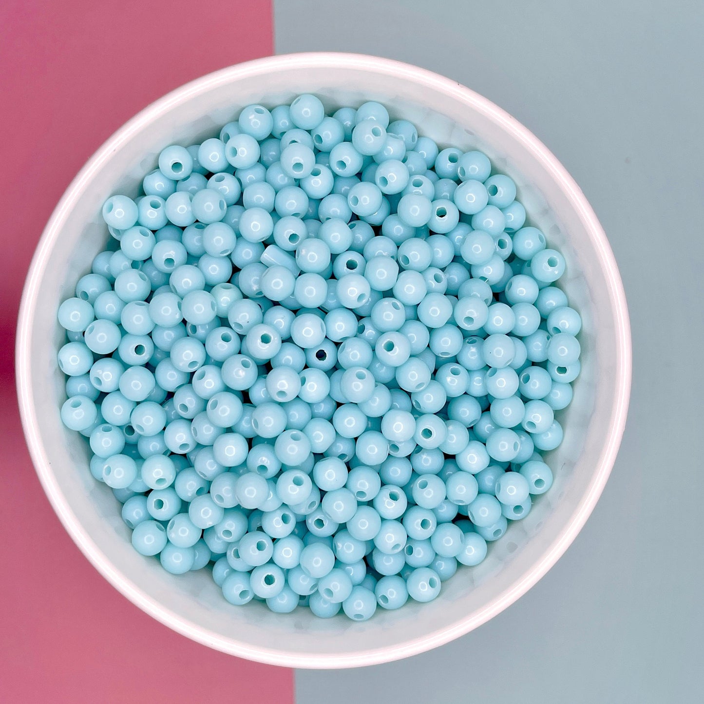 6MM/8MM Arctic Blue Solid Colored Acrylic Round Ball Beads