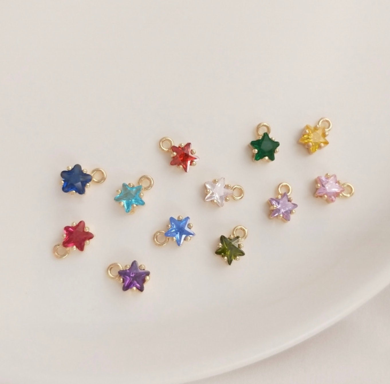 7.5MM x 5MM 14K Gold Plated Star Charms