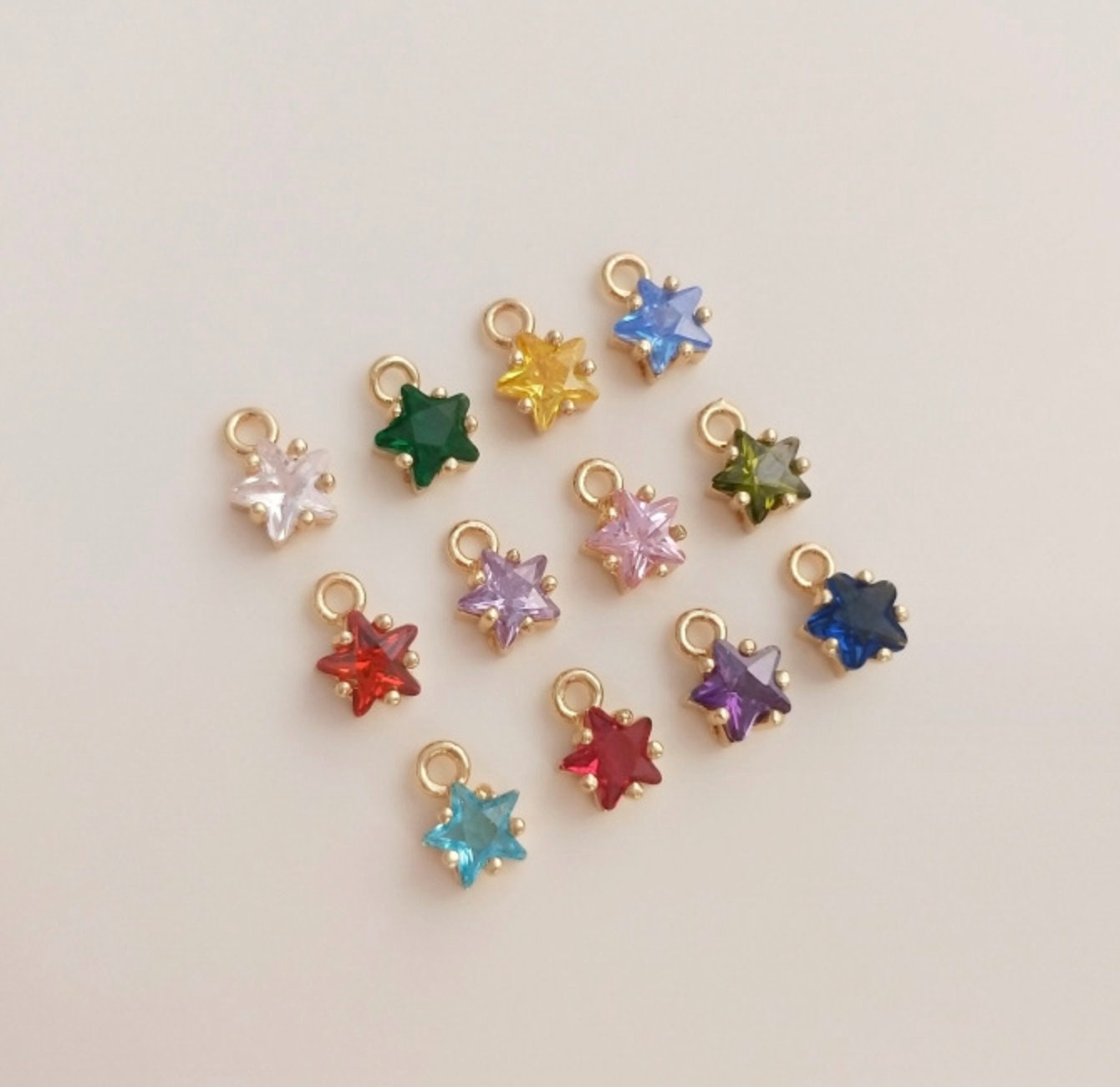 7.5MM x 5MM 14K Gold Plated Star Charms