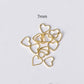 7MM Gold Heart Shaped Mini Open Back Bezel