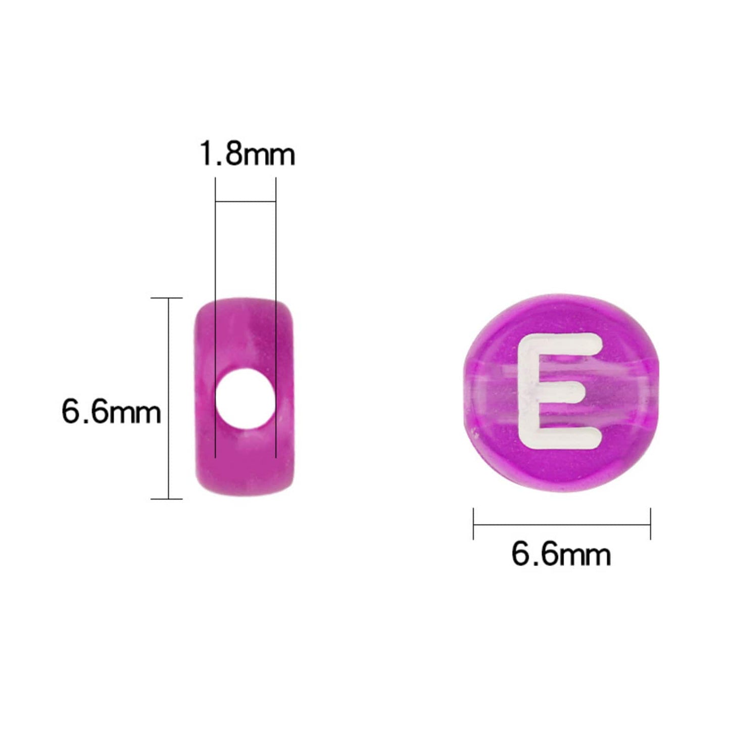 7MM Transparent Fuchsia Acrylic Mixed Letter Beads (200pc/400pc)