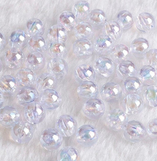 6MM/8MM AB Clear Transparent Iridescent Acrylic Beads