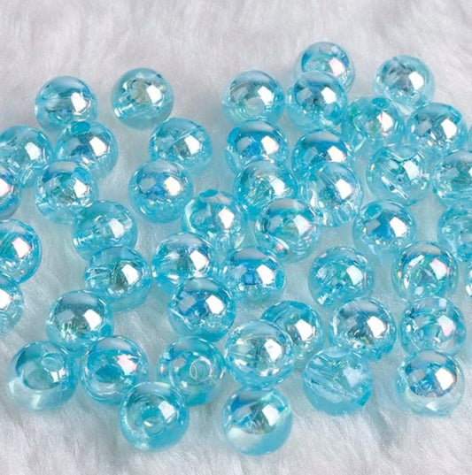 6MM/8MM AB Light Blue Transparent Acrylic Beads