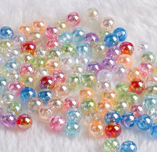 AB Mixed Color Transparent Acrylic Beads (6mm/8mm)