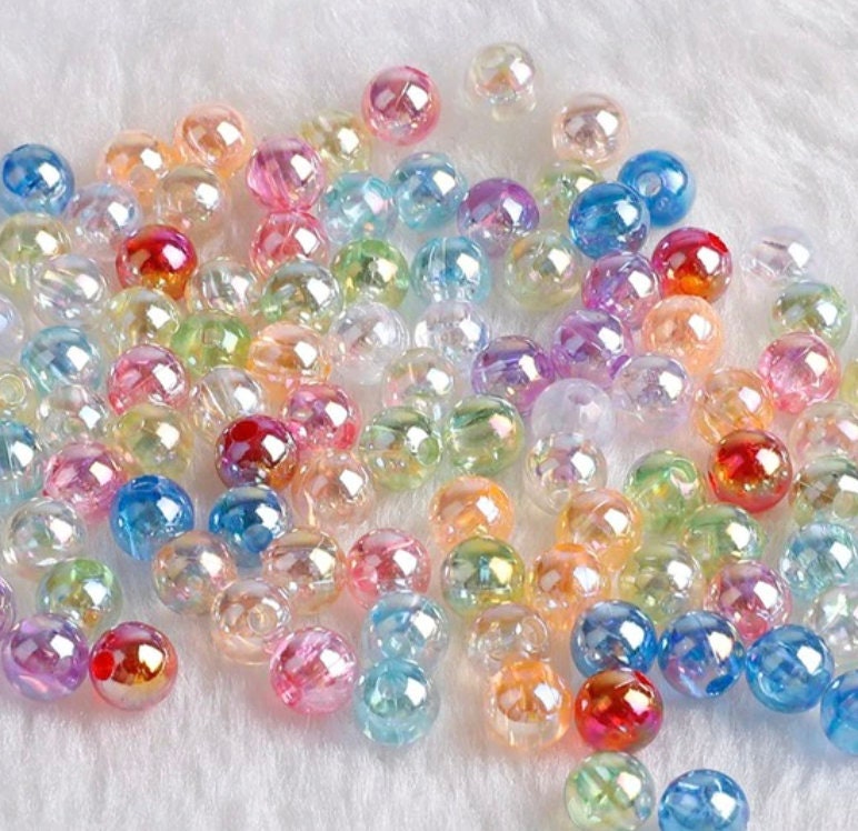 6MM/8MM AB Mixed Color Transparent Acrylic Beads