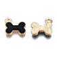 Black and White Dog Bone Enamel Charm (11.5mm x 13mm)