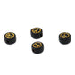 7MM Black Color Flat Round Acrylic Gold Peace Sign Beads