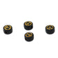 7MM Black Color Flat Round Acrylic Gold Peace Sign Beads