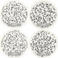 BLACK Letter A-Z Alphabet Individual Beads, White beads with Black Letters (7MM)