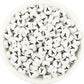 A-Z Alphabet Individual Beads, Black Letter White Beads (7MM)