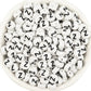 A-Z Alphabet Individual Beads, Black Letter White Beads (7MM)