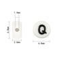 A-Z Alphabet Individual Beads, Black Letter White Beads (7MM)