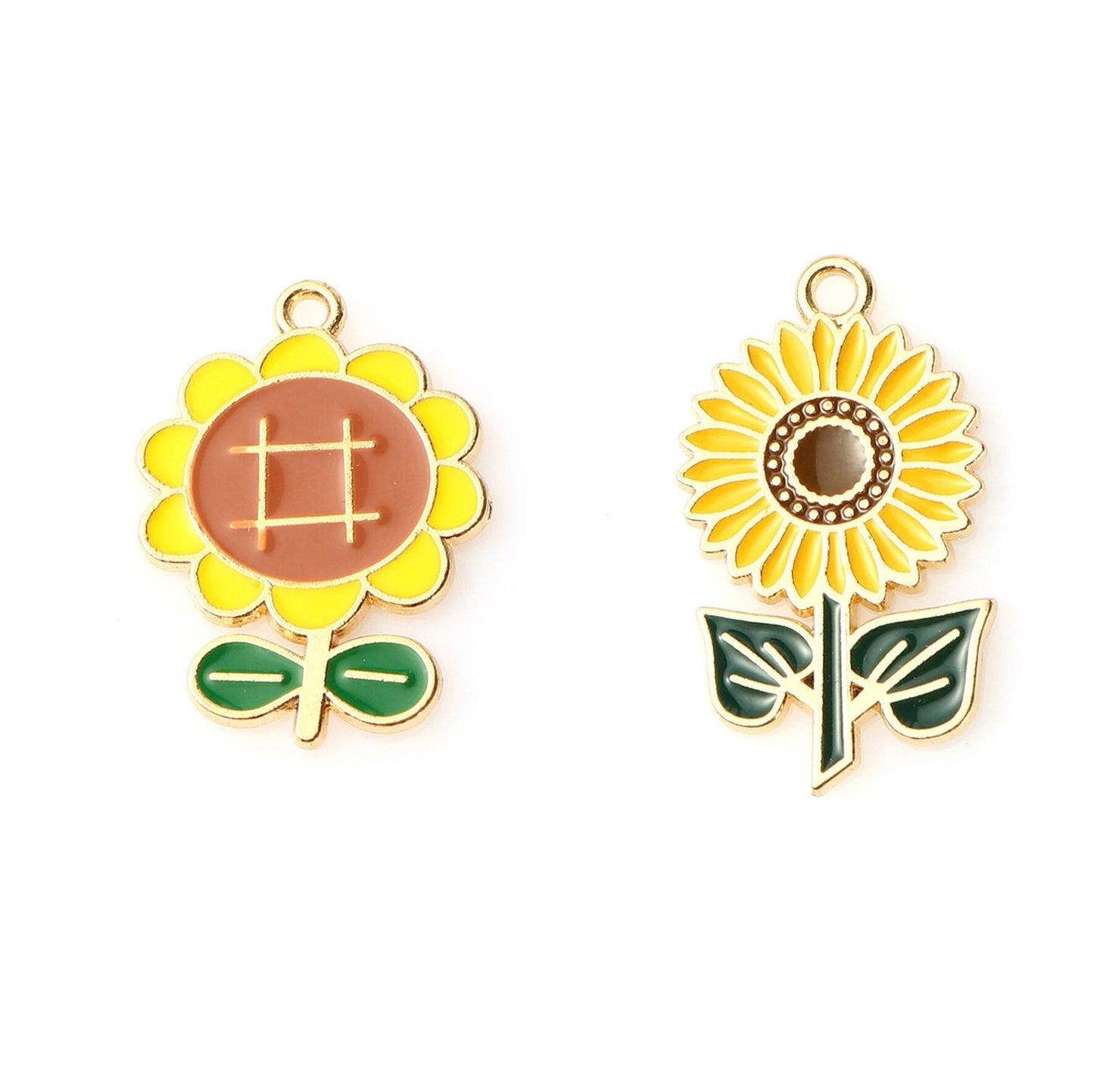 Bright Sunflower Themed Enamel Charm