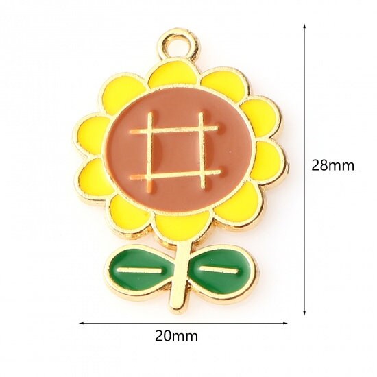 Bright Sunflower Themed Enamel Charm