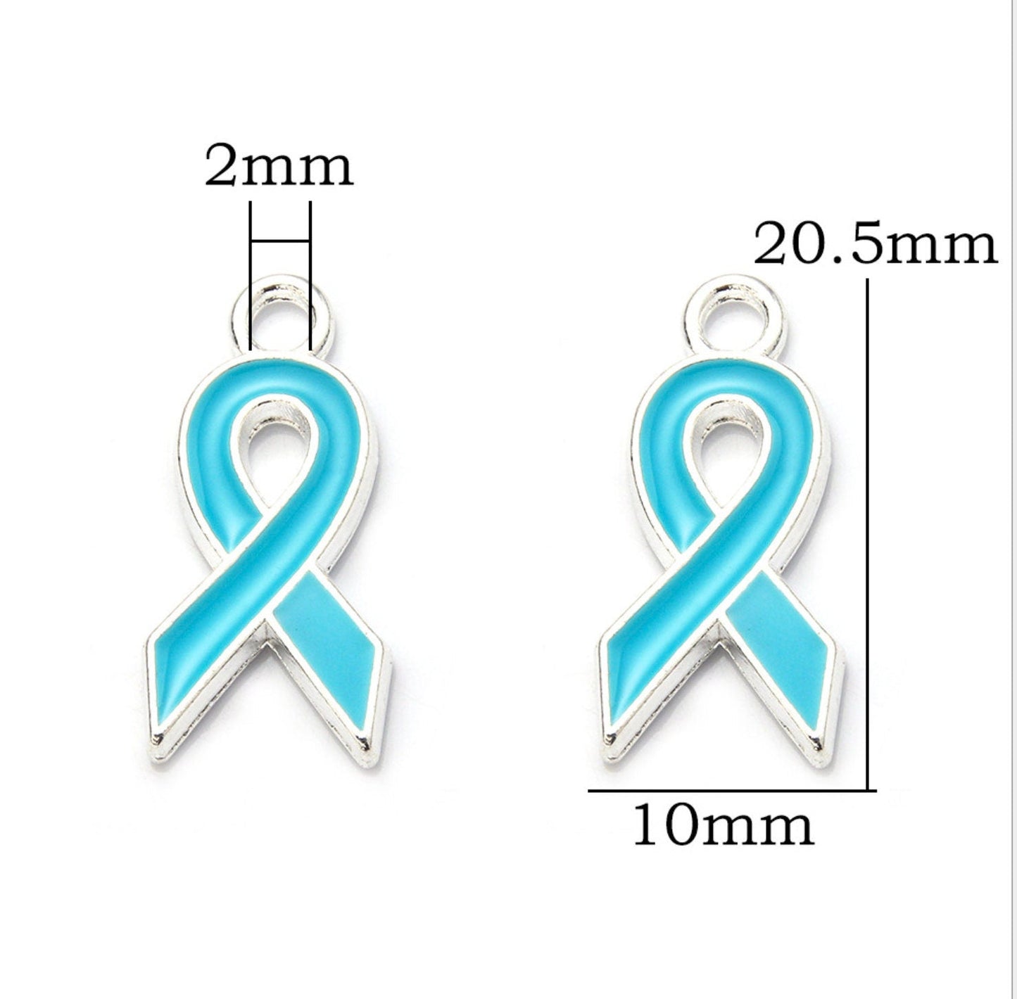 Cancer Awareness Ribbon Charm (20.5mm x 10mm)