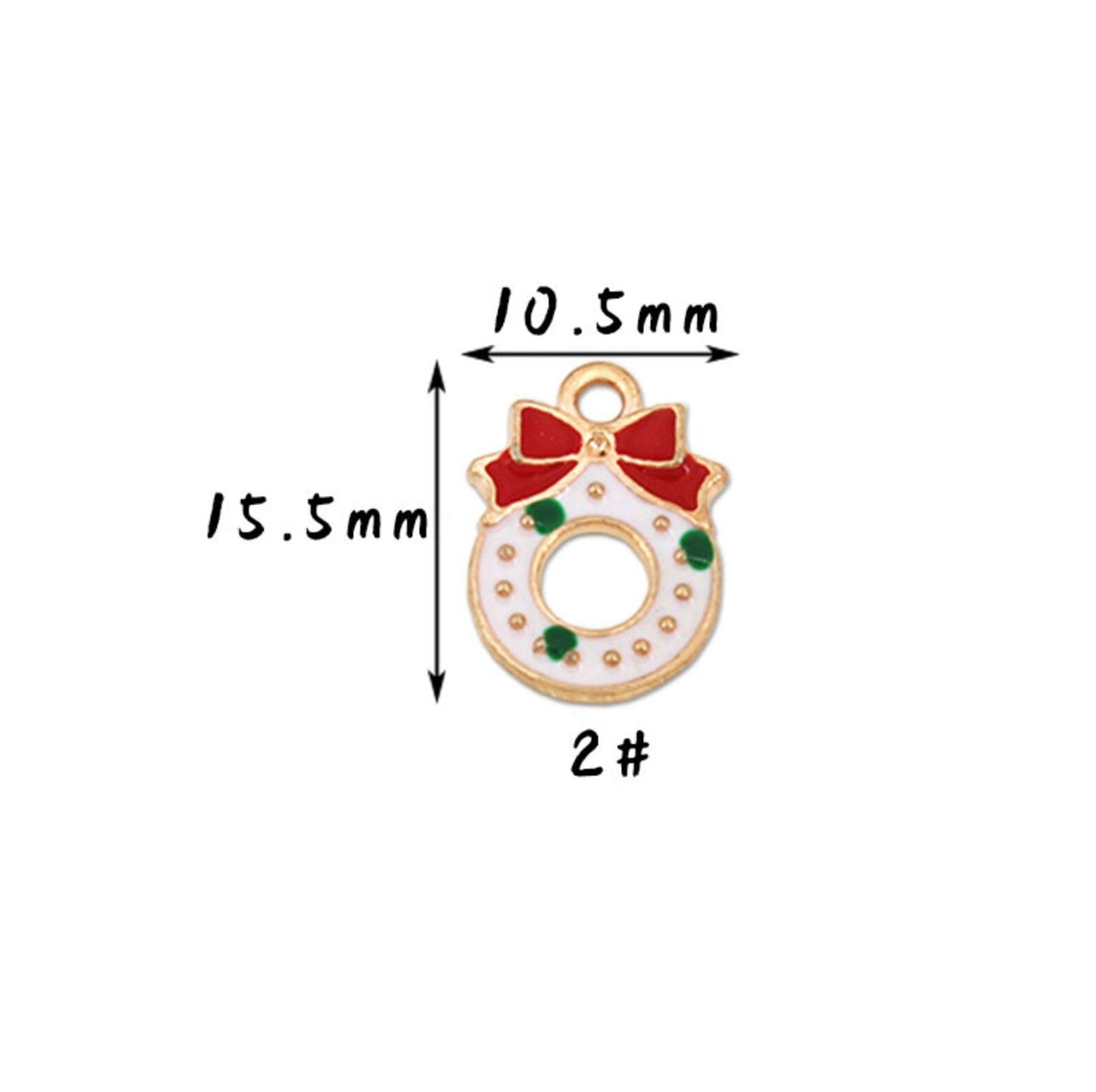 Christmas Themed Wreath Enamel Charm