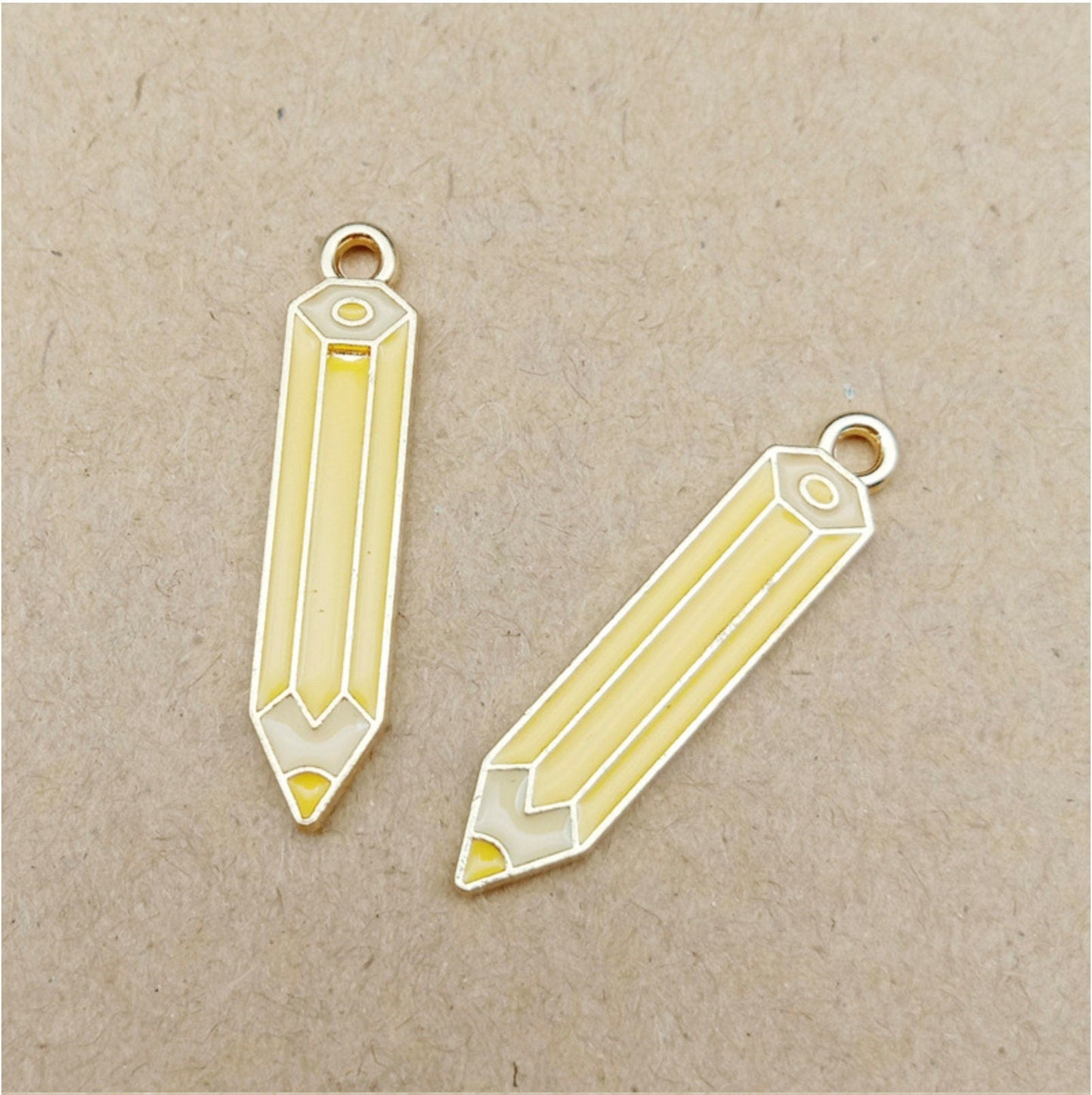 Colored Pencil Enamel Zinc Alloy Charm Oil Drop Style Pendant (5mm x 27mm)