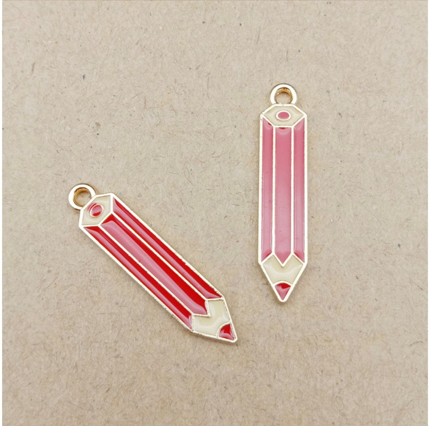 Colored Pencil Enamel Zinc Alloy Charm Oil Drop Style Pendant (5mm x 27mm)