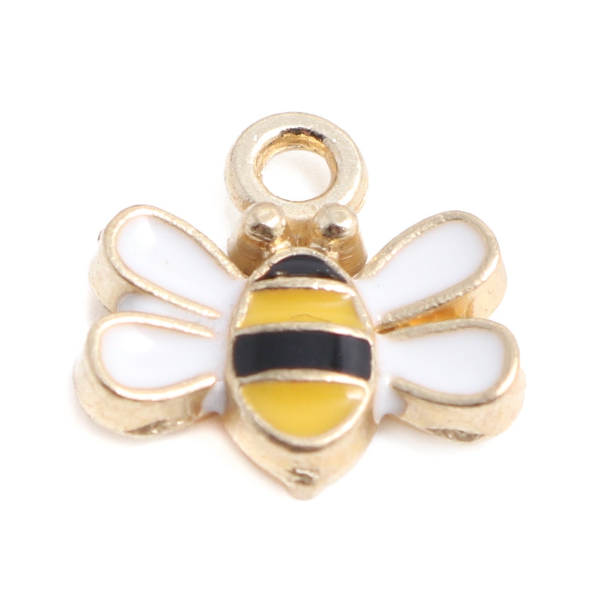 Cute Bee Enamel Charm (9x10mm)