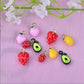 Cute Metal Fruit Themed Charms (Small Strawberry, Lemon, Peach, Avocado)
