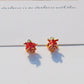 Metal Rose Flower and Flower Stem Enamel Charm
