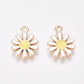 Cute White, Orange, Red, Pink, Daisy Flower Enamel Charm (15mm x 11mm)