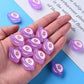 Chunky Frosted Purple, Pink, Yellow, White, Blue Planet Enamel Acrylic Bead