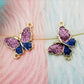 Glitter Butterfly Enamel Charm (14mm x 22mm)