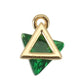 Green Triangle Cubic Zirconia 18K Gold Plated Charm (8MM x 6MM) Style Pendant