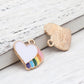 Heart Rainbow Enamel Alloy Charm Style Pendant (18mm x18mm, Hole: 1.9mm)