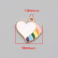 Heart Rainbow Enamel Alloy Charm Style Pendant (18mm x18mm, Hole: 1.9mm)