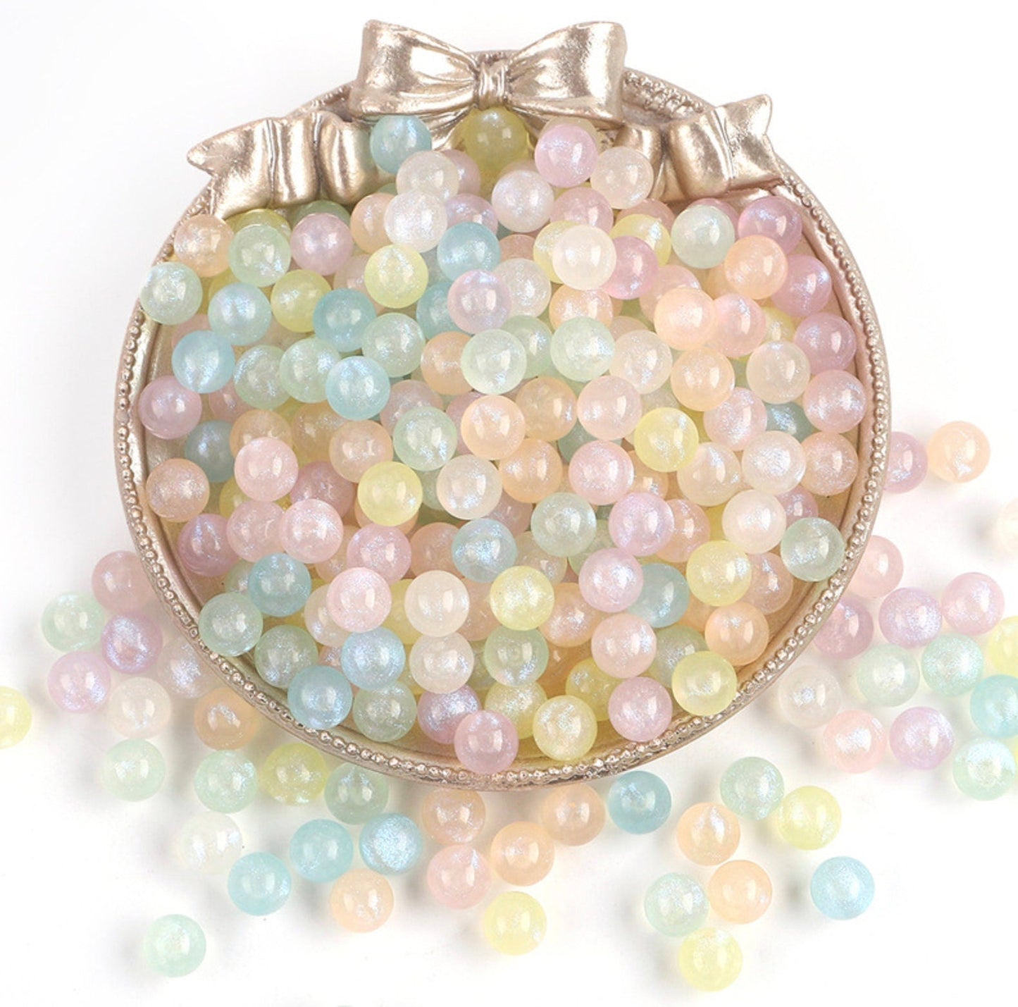 Iridescent Pastel Mermaid Mixed Color Acrylic Beads (Multiple Sizes)