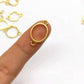 Open Back Bezel Connector Oval Charm