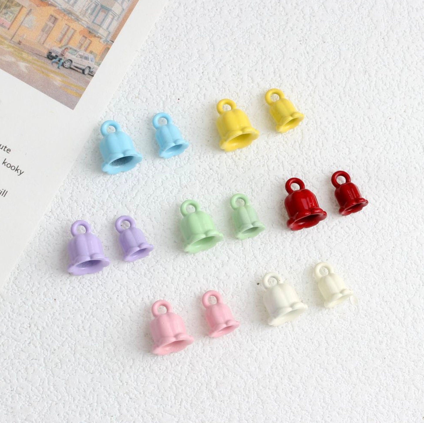 Pastel Alloy Flower Bell Charm (Small or Large)