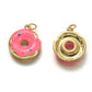 Pink Donut 18K Gold Plated Charm (15MM x 13MM) Style Pendant