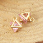 Pink Triangle Cubic Zirconia 18K GOLD PLATED Charm (8MM x 5MM) Style Pendant