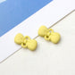 Pastel Alloy Enamel Bows with Two Links  (7mm x 12mm)