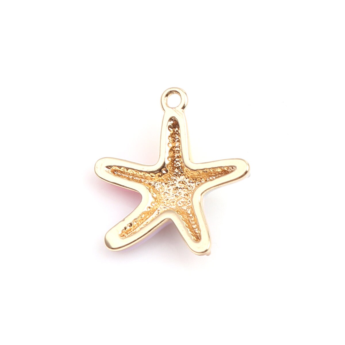 Rainbow Starfish Ocean Animal 18K GOLD PLATED  Charm (14MM x 13MM) Style Pendant