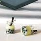 Resin Mini Sized Bubble Tea Bottle Charm with Eye Pin (11mm x 22mm)