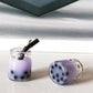 Resin Mini Sized Bubble Tea Bottle Charm with Eye Pin (11mm x 22mm)