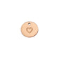 Silver, Gold, Rose Gold Stainless Steel Circle Plate with Stamped Heart Charms